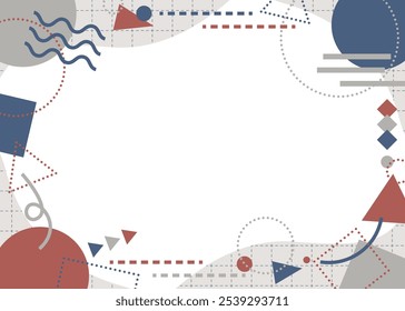 Abstract background frame with geometric shapes, pop
design, grid background