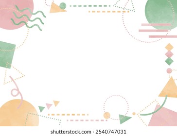 Quadro de fundo abstrato com formas geométricas, design pop, aquarela