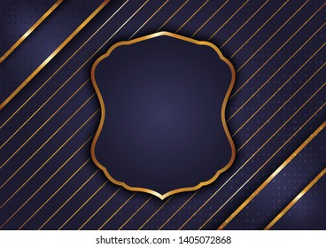 Abstract background with frame gold color. Luxury concept design with glitter