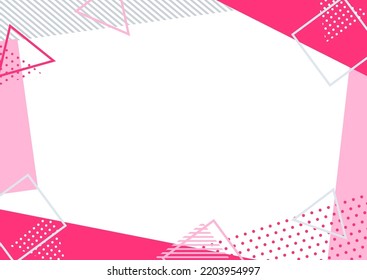 abstract background frame with pink geometric patterns.