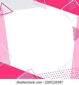 abstract background frame with pink geometric patterns.