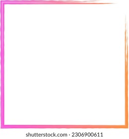 abstract background with a frame in pink and orange colors on a white background