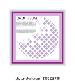 Abstract background with frame square for text.purple tone pattern background