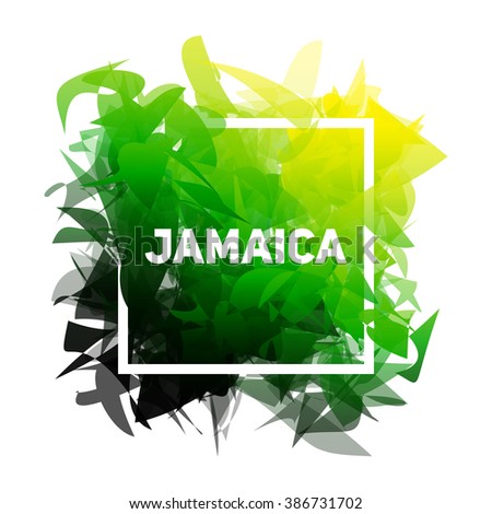 Abstract background with frame for text. Jamaica colors.