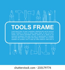 abstract background with frame with tools icons
