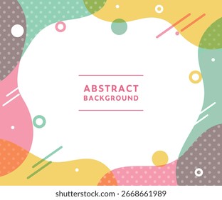 A abstract background frame with wavy lines, curves, and polka dots.
This is an illustration material with a pop design.