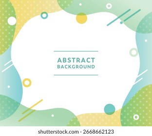 A abstract background frame with wavy lines, curves, and polka dots.
This is an illustration material with a pop design.