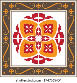 abstract background with frames. floral frame with flowers.decorative floral frame.vector design in yellow and brown color.