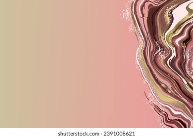 Abstrakter Hintergrund mit freiem Raum. rosafarbener Marmor mit goldenen Adern. Vektorvorlage zum Dekorieren von Karten, Einladungen, Covern usw.