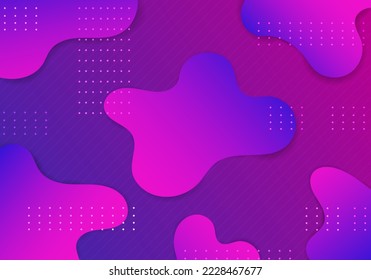 Abstract background freeform shapes mainly using blue-violet hues. There are dotted elements arranged in a pattern. and free form can be used in a variety of ways