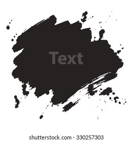 Abstract background. Freehand drawn ink brush strokes with blots. Dry brush illustration.