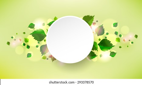Abstract background with fresh green leaves. Vector