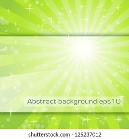 abstract background with fresh green rays