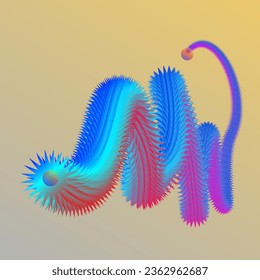 Fondo abstracto lleno de color, y un modelo de engranajes que termina la máscara de recorte