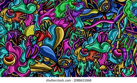 Abstrakter Hintergrund, volle Farbe. handgezeichnet abstrakter Hintergrund. cooler abstrakter Hintergrund. doodle Kunsthintergrund.