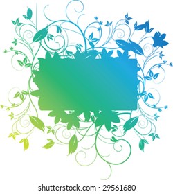 abstract  background full colour silhouette of nature and flowers