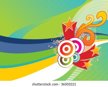 fondo abstracto con obras de arte divertidas y rayas coloridas