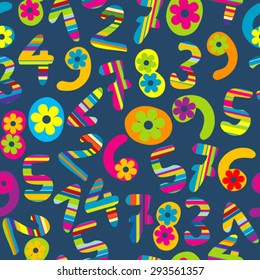 Abstract background with funny cartoon numbers