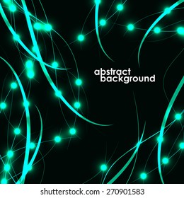 Abstract background in the futuristic design, lines with a glow. Vector illustration. Eps 10