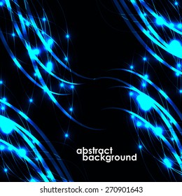 Abstract background in the futuristic design, lines with a glow. Vector illustration. Eps 10