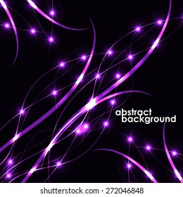 Abstract background in the futuristic design, lines with a glow. Vector illustration. Eps 10