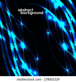 Abstract background in the futuristic design, lines with a glow. Vector illustration. Eps 10