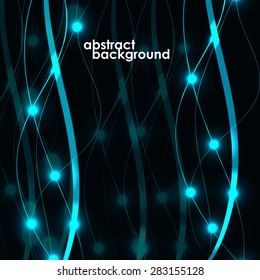 Abstract background in the futuristic design, lines with a glow. Vector illustration. Eps 10