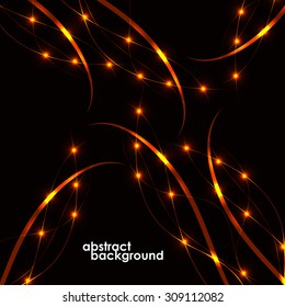 Abstract background in the futuristic design, lines with a glow. Vector illustration. Eps 10