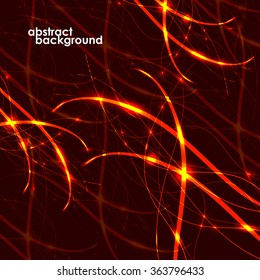 Abstract background in the futuristic design, lines with glow. Vector illustration. Eps 10