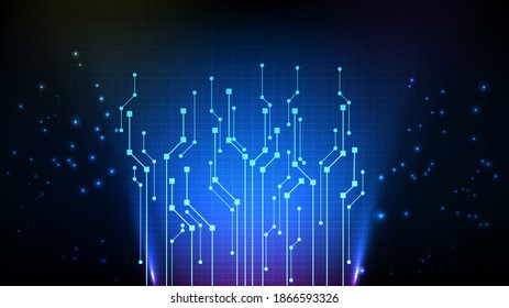 fondo abstracto de la línea futurista digital de circuito electrónico azul oscuro