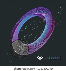 Fondo abstracto con elemento futurista con gradiente brillante y forma lechosa delante. Buen diseño para negocios, afiches científicos, carteles.