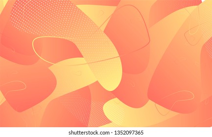 Abstract background futuristic elements on living coral color in the style minimalism banner geometric purple gradient texture with lines