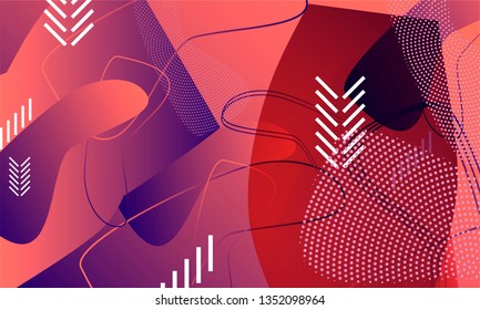 Abstract background futuristic elements on living coral color banner geometric purple gradient texture