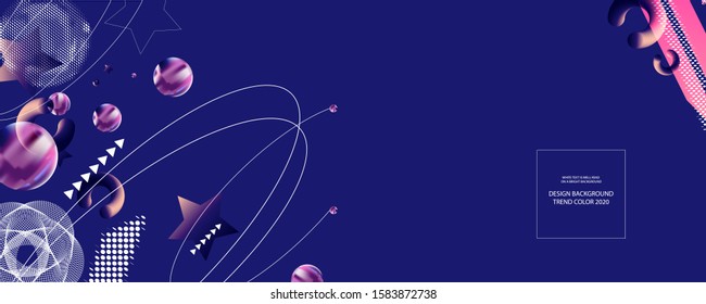 Abstract background futuristic elements on Phantom Blue color banner geometric blue gradient