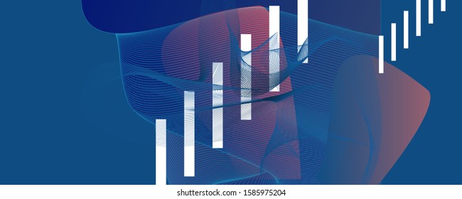 Abstract background futuristic elements on Classic Blue color banner geometric blue