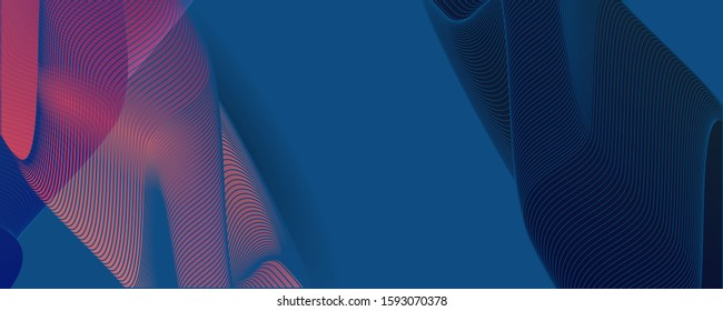 Abstract background futuristic elements on Classic Blue color banner geometric blue gradient texture with lines