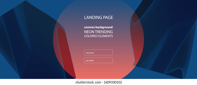 Abstract background futuristic elements on Classic Blue color banner geometric blue gradient texture with lines