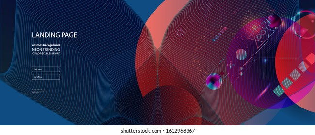 Abstract background futuristic elements on Classic Blue color banner geometric blue gradient texture with lines