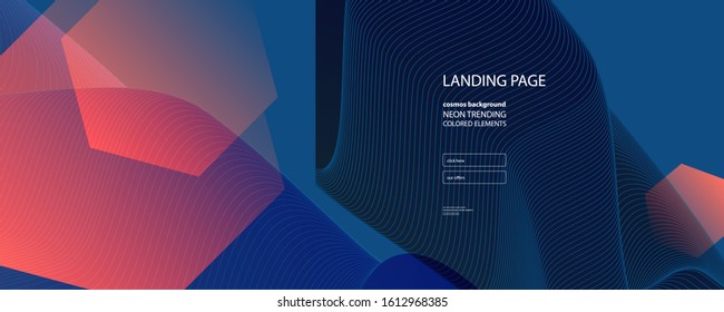 Abstract background futuristic elements on Classic Blue color banner geometric blue gradient texture with lines