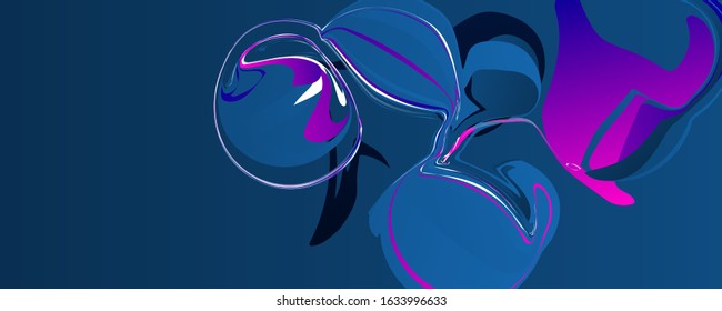 Abstract background futuristic elements on Classic Blue color banner geometric blue gradient texture with lines