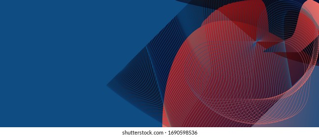 Abstract background futuristic elements on Classic Blue color banner geometric blue