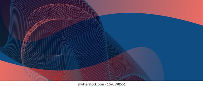 Abstract background futuristic elements on Classic Blue color banner geometric blue