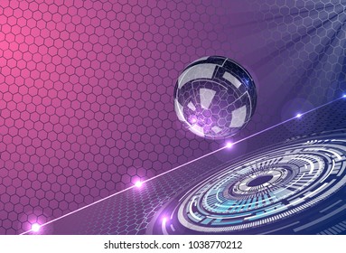 Abstract background with futuristic glass sphere