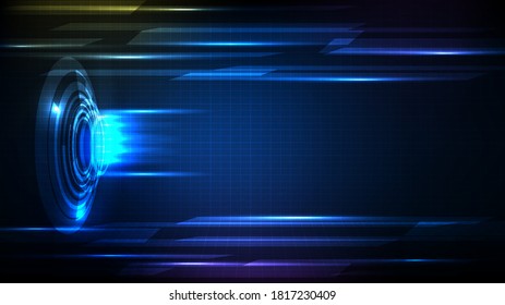 Fondo abstracto del futurista hud gui pantalla de combate con luz