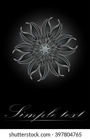 Abstract background in a futuristic style . Halftone pattern for invitation, business cards ,banners , flyers. Template for design . Geometric flower isolated on black background