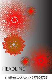 Abstract background in a futuristic style . Pattern of dots for invitations, business cards ,banners , flyers. Template for design . Geometric flowers