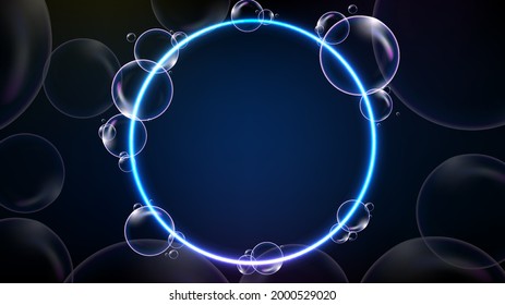 abstract background of futuristic technology bubble glowing frame