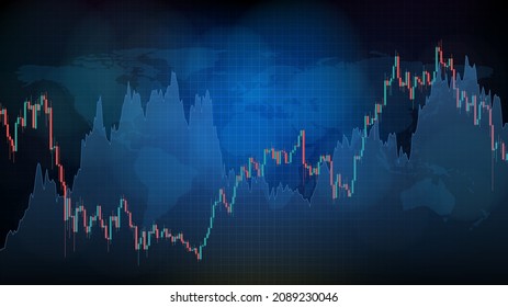 fondo abstracto del gráfico de barras de velas de tecnología futurista