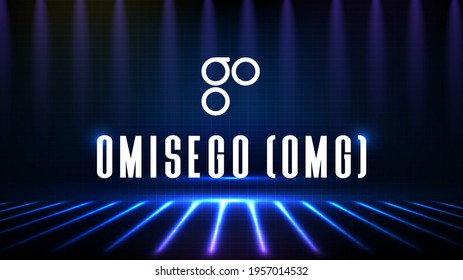 fondo abstracto de la tecnología futurista criptodivisa OmiseGo (OMG)
