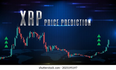 abstract background of futuristic technology cryptocurrency xrp ripple sign text and graph indicator stock market